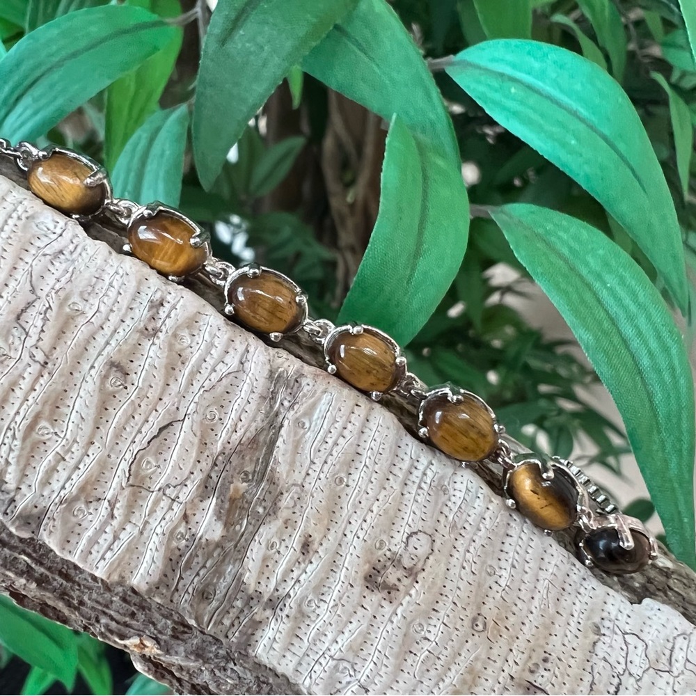 South African Tiger’s Eye Sterling Silver BOLO Bracelet